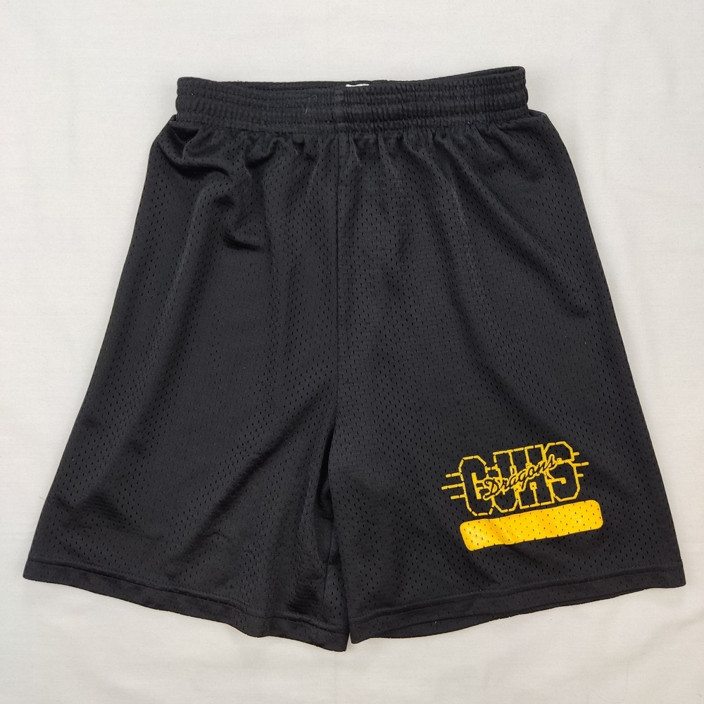 Badger Athletic Shorts Youth Medium Black CHS Dragons Mesh Activewear Gym Sports